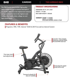 TKO AirRaid Bike 8AB Exercise Bike