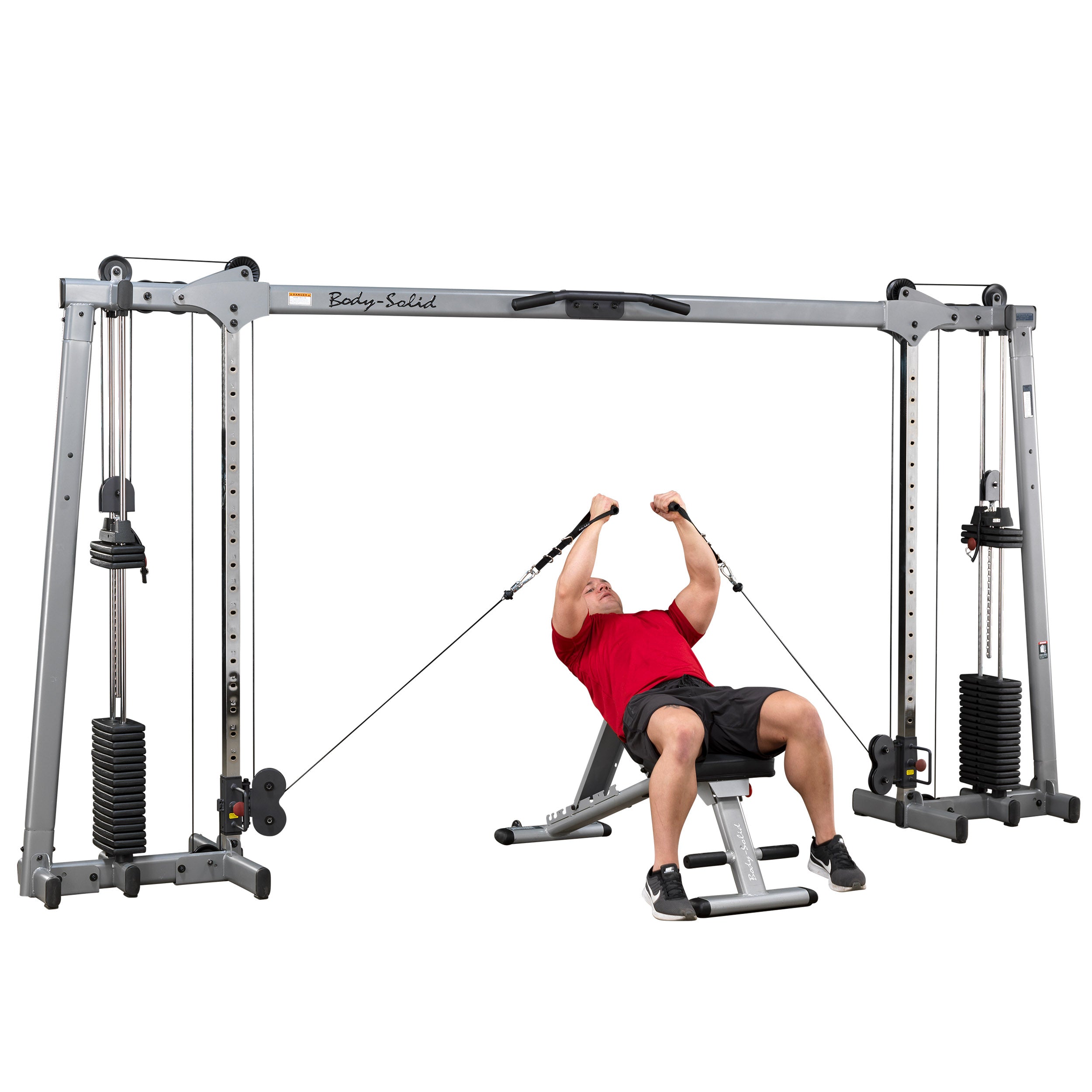 Selectorized Cable Machine Body Solid Selectorized Deluxe Cable Crossover Gym System GDCC250 ...