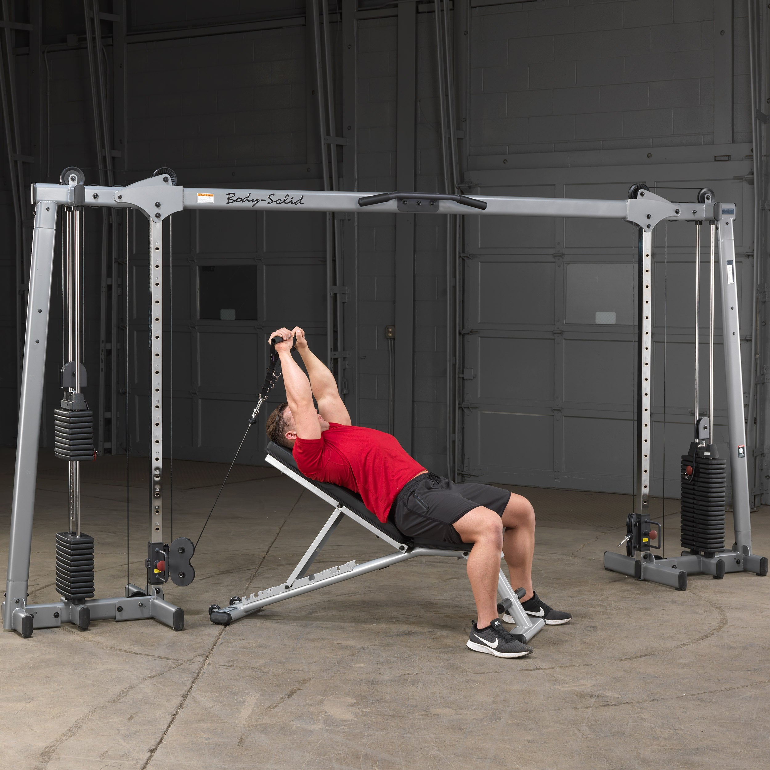 Selectorized Cable Machine Body Solid Selectorized Deluxe Cable Crossover Gym System GDCC250 ...