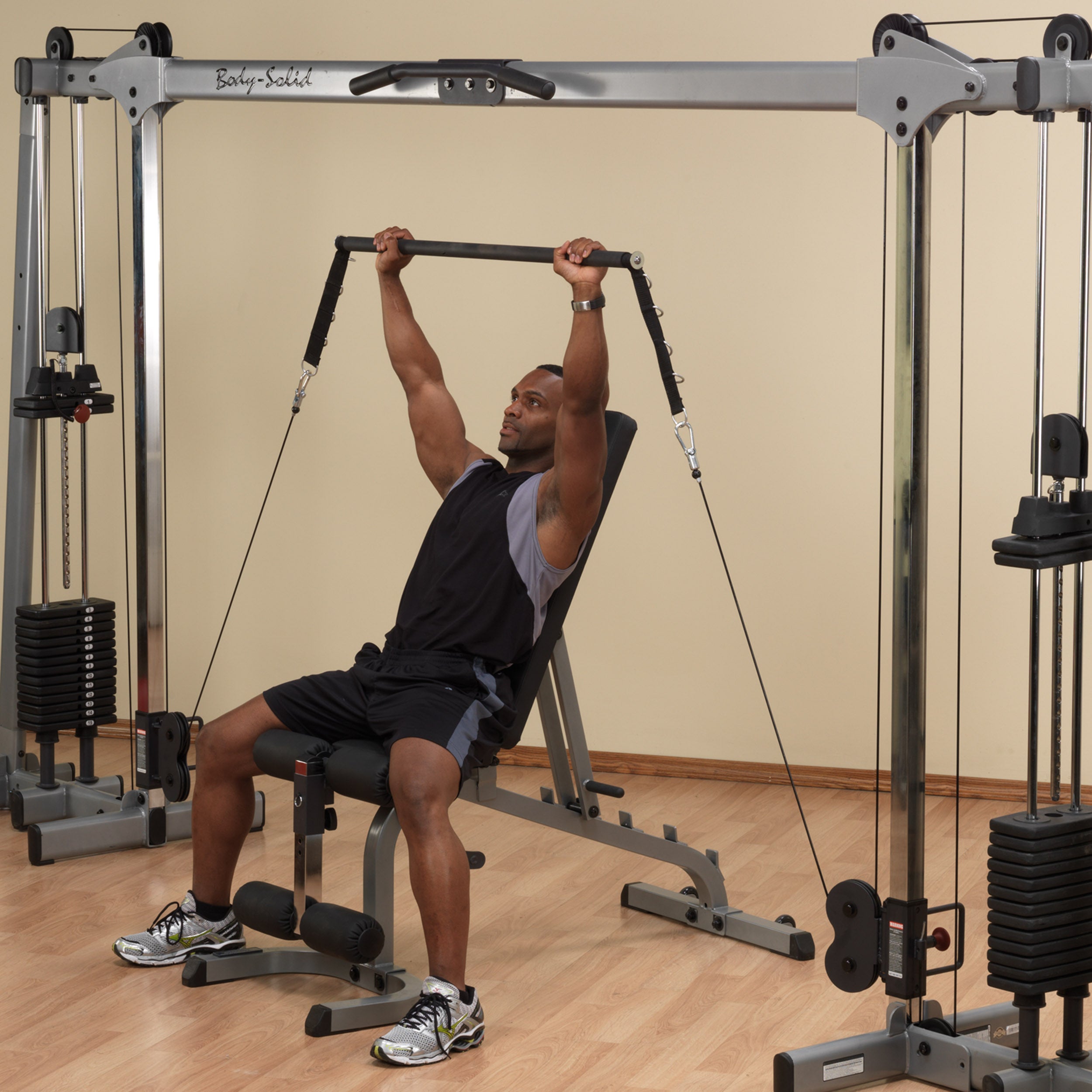 Selectorized Cable Machine Body Solid Selectorized Deluxe Cable Crossover Gym System GDCC250 ...