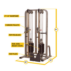 Body Solid Pro Clubline Dual Cable Column SDC2000G-2